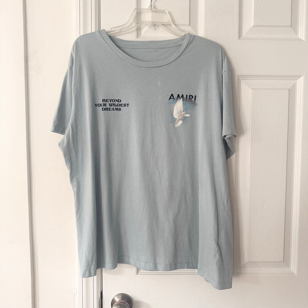 Amiri Light Blue Rainbow Dove Oversized Tee Beyond Your Wildest Dreams Large